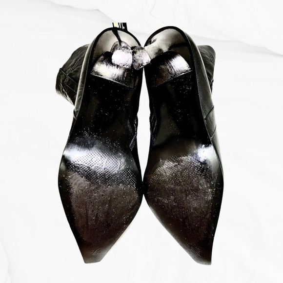 Genuine Leather Wrinkled Stiletto Booties - Picture 10 of 16